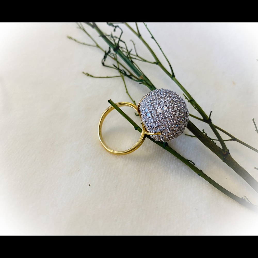 Rhodium: Gold Plated & Sterling Silver CZ Ring